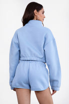 TIC TOC  baby blue cropped pullover sweater for women, stylish and casual