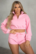 TIC TOC  Cute pink cropped sweater, perfect for trendy winter outfits.