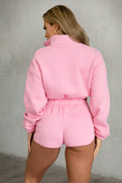 TIC TOC  Cute pink cropped sweater, perfect for trendy winter outfits.