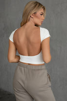 white open-back baby tee by TIC TOC for versatile styling