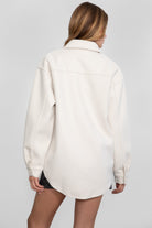 TIC TOC ecru shacket with collared neckline and oversized silhouette