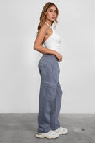 HANA straight-leg fleece sweatpants with adjustable waistband and six functional pockets by TIC TOC