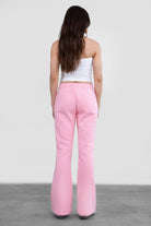 TIC TOC JIYA Essential Fleece Flare Sweat Pants in blush with mid-rise elastic waistband