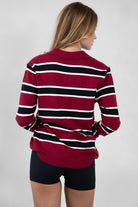 Women's striped knit polo shirt by TIC TOC with multicolor pattern and classic collar